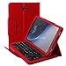 Galaxy Tab A 10.1 Case SM-T580/SM-T585 Keyboard Wireless Detachable Keyboard Magnetic Folio with Auto Sleep/Wake Multi-Angle Stand Slim Leather Protective Cover 2016 (Red)