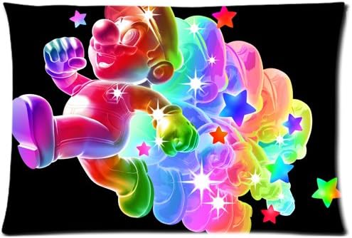 Super Mario Galaxy Colorful Custom Rectangle Pillow Cases Pillowcase Covers Standard Size 20"x30" (Twin Sides)