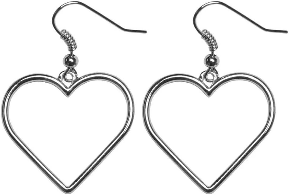 Heart Shaped Silver Hook Earrings