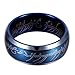 GER 8mm Sapphire Blue Tungsten Carbide Ring Lord of the Rings Wedding Band Engagement Rings for Men&Women Size 12
