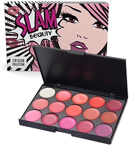Slam Beauty Matte Lipstick Palette โ 15-Color Lip Premium Makeup Set โ The Ultimate Cosmetic Lipstick Palette Kit โ Color Your Lips Beautiful!