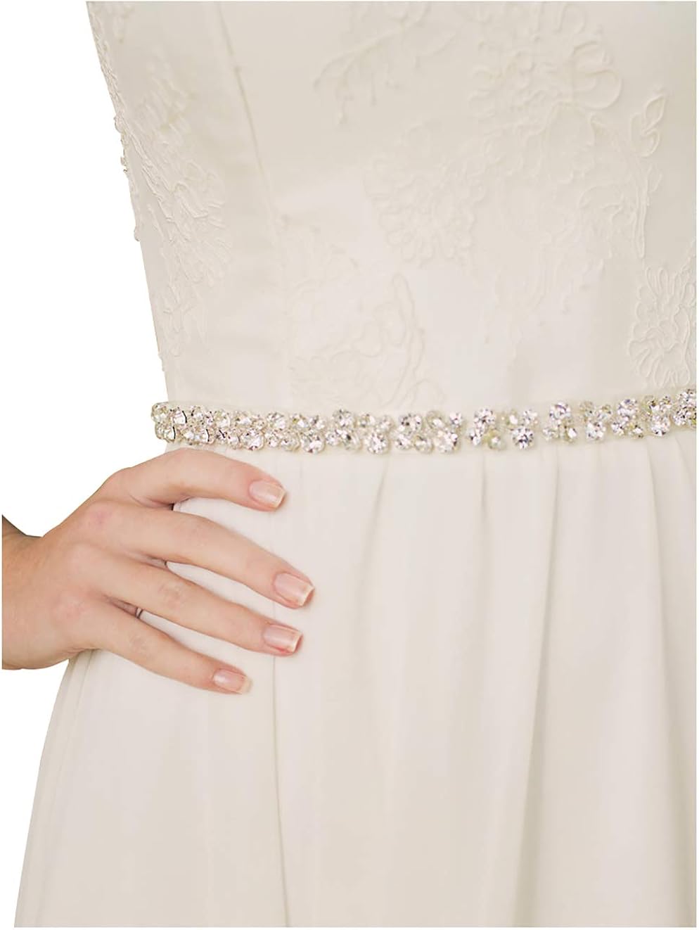 SWEETV Bridal Belt with Rhinestones Wedding Dress Belt Crystal Headband Bride Bridesmaids Sash, Silver at  Women’s Clothing store