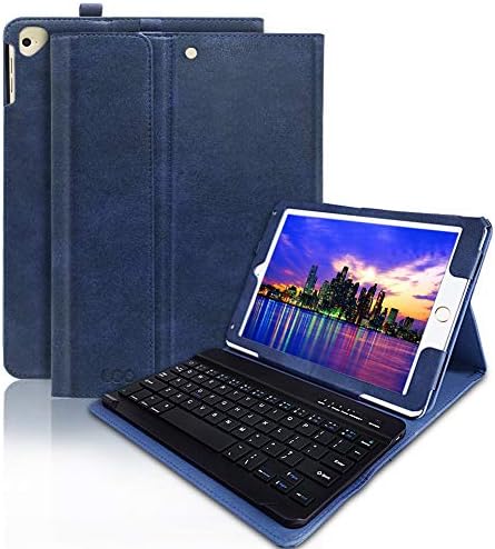 iPad 9.7 Keyboard Case 2018 with Wireless Keyboard,COO Bluetooth Keyboard for iPad 2018 (6th Gen)/iPad 2017 (5th Gen)/iPad Pro 9.7/iPad Air 2&1,Built-in Pencil Holder (Dark Blue)