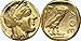 Golden Artifacts Athena Owl, Goddess of Wisdom, (2 Versions), Percy Jackson Books, Teen Gift, Greek Coins (12-G+77-G)