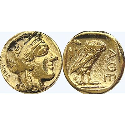 Golden Artifacts Percy Jackson Teen Gift, Athena and Owl, Famous Greek Coin, Annabeth&amp;amp;rsquo;s Mom, Unique Gift, Greek Mythology PJ77-G