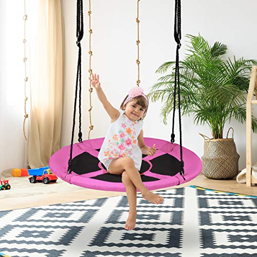 DREAMADE Nestschaukel Garten Schaukel höheverstellbar für In- und Outdoor, Tellerschaukel Rundschaukel Hängeschaukel für… – Bild 3