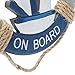 Wooden Nautical Life Ring Wall and Door Hanging Ornament Plaque,Welcome On Board,11.6