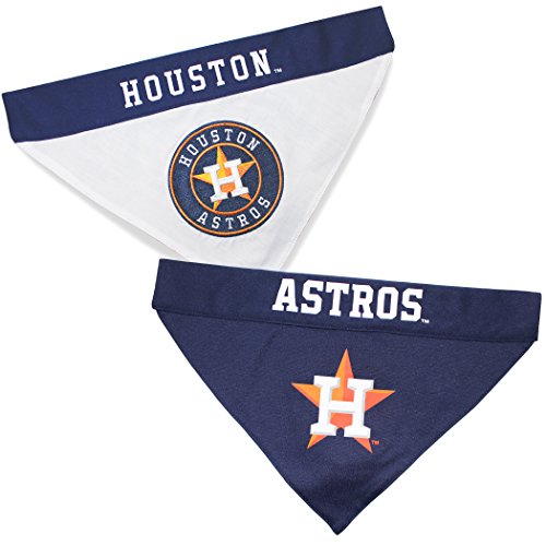 Pets First AST-3217-L-XL MLB Houston Astros Reversible Pet Bandana, Large/X-Large, MLB Team Color