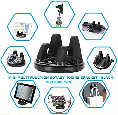 PENSVOX Car Phone Mount，Car Phone Holder ，Car Mount ，360° Rotary Cell Phone Pouch Universal Non-Slip Desktop Stand for Smart Phone iPhone PLus/Samsung Galaxy /GPS/ ipad (N10-Art Black)