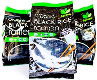 BGreen Organic Black Rice Ramen 3 Pack Non-GMO Vegan Kosher and Gluten Free Japanese Noodles