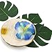 EOOUT 96pcs Hawaiian Party Decorations - 48Pcs Tropical Artificial Palm Leaves（3 Sizes） and 48Pcs Hawaiian Luau Flowers with 48Pcs Double Sided Dots of Glue