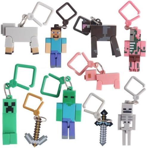 10 pcs Minecraft Toys Hanger Creeper Figure Backpack Keychain Clip 3D Toys
