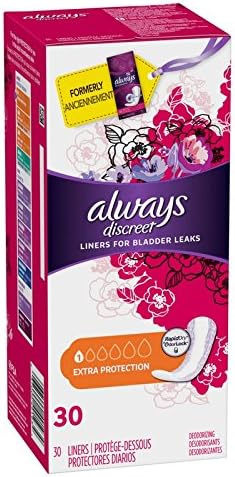 Always Discreet Liners For Bladder Leaks Extra Protection 30 Ea