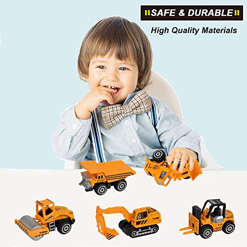 YIMORE Baustellenfahrzeuge Kinder Spielzeugautos Metall - Bagger Spielzeug 2 3 4 5 Jahre Baustelle Tortendeko Geburtstag Junge Mädchen Bagger Kuchen Deko Tortenaufleger Bagger Geschenke – Bild 7