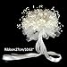 Enerhu Flower Bridal Bouquet Pearls Silk Lace Bouquet Romantic Beige Wedding Decor