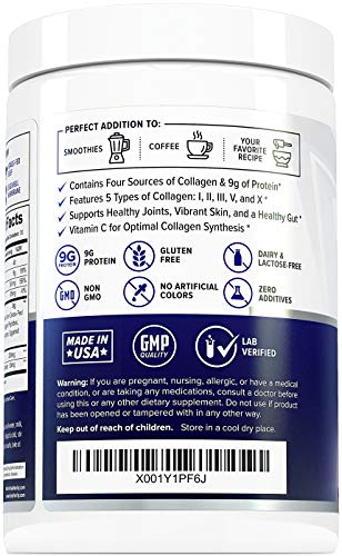 Multi Collagen Elite Chocolate Brownie Collagen Protein Powder: Multiple Source Grass-Fed Hydrolyzed Collagen Peptides with Vitamin C and Hyaluronic Acid, Types I II III V X, Anti-Aging Powder, 30srv - Thumbnail 6