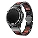 LDFAS Fenix 6X/5X Plus Band, Natural Wood Red Sandalwood Stainless Steel Metal Watch Band, 26mm Quick Release Easy Fit Strap Compatible for Garmin Fenix 6X Pro/5X/5X Plus/3/3HR/Descent Mk1 Smartwatch