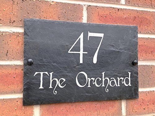 Slate House Sign Address Door Number House Plaque 30x20cms, 12 inch x 8 inch (Free postage)