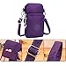 M.Way Multinational Outdoor Sports 3 Layers Storage Zipper Waterproof Nylon Crossbody Wrist Shoulder Bag Cell Phone Pouch Handbag Armband Case For iPhone6/7 Samsung S5 S6 S7 Under 5.5'' Purple