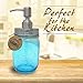 Smith's Mason Jars Rust Proof Lotion dispener & Soap Dispenser Perfect for The Kitchen or The Bathroom, Makes a Great Gift! (Cobalt Blue)