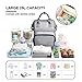 Raydem Diaper Bag Backpack, Multifunctional Baby Travel Carry on Backpack with Changing Pad, USB Charging Port Nappy Bag with Stroller Hooks for Mom Dad