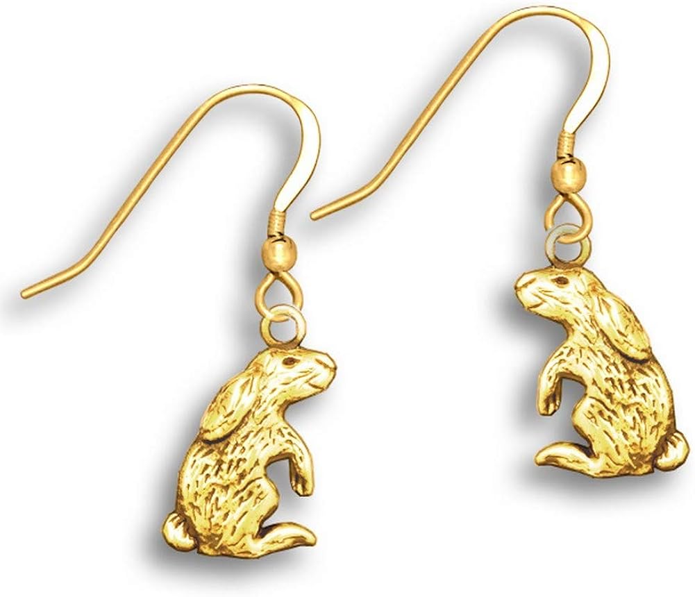 14k Gold Rabbit Earrings by The Magic Zoo Dangle Earrings