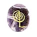 TGS Gems® Healing Crystals - 4pcs Engraved Chakra Amethyst Stone Palm Stone Crystal Reiki Symbols