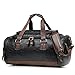 Leather Gym Bag for Men Travel Weekender Overnight Duffel Bag Tote For Men (balck)