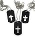 24 Bulk Cross Dog Tag Necklace Assortment - Stainless Steel ID Charms