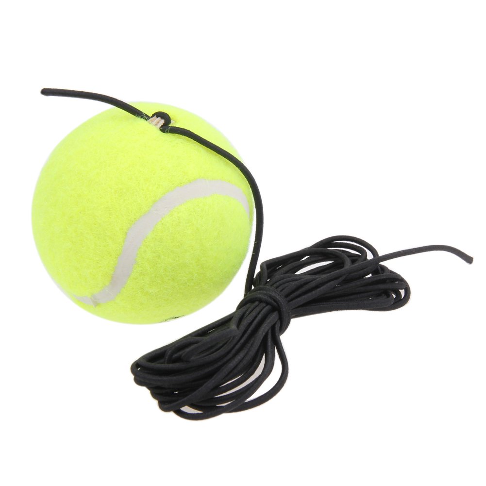 Broadroot 1pc Tennis Ball with String Rubber Woolen Tennis Trainer for