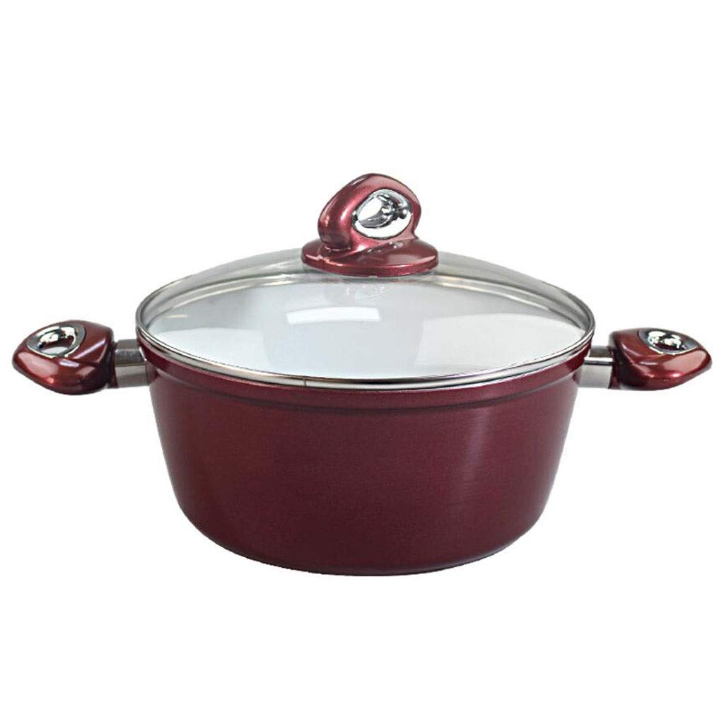Flat Bottom Pot Ceramic Wine Red Thick Non-stick Large Capacity High Temperature Cook Stew Fire Home Gas Cooker Universal 1124cm MUMUJIN