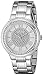 GUESS Women's U0637L1 Dressy Silver-Tone Watch with White Dial , Crystal-Accented Bezel and Stainless Steel Pilot Buckle