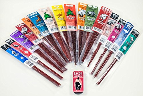 Buffalo Bob's Exotic Game Jerky & Meat Snacks - Best 20 Piece Variety Gift Pack