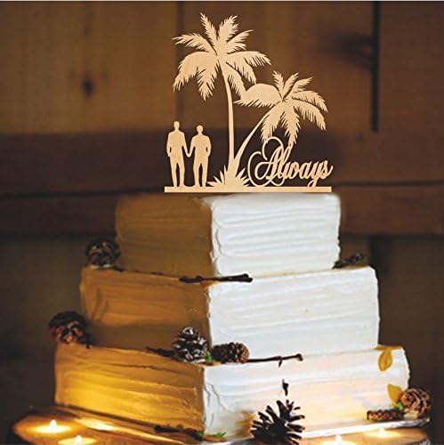 Gay Men Wedding Cake Topper, Cake Topper for Wedding, Rustic Wedding Cake Topper, Rustic Cake Topper, Mr and Mrs Cake Topper, Wooden Cake Topper, Gold Cake Topper, Wedding Design