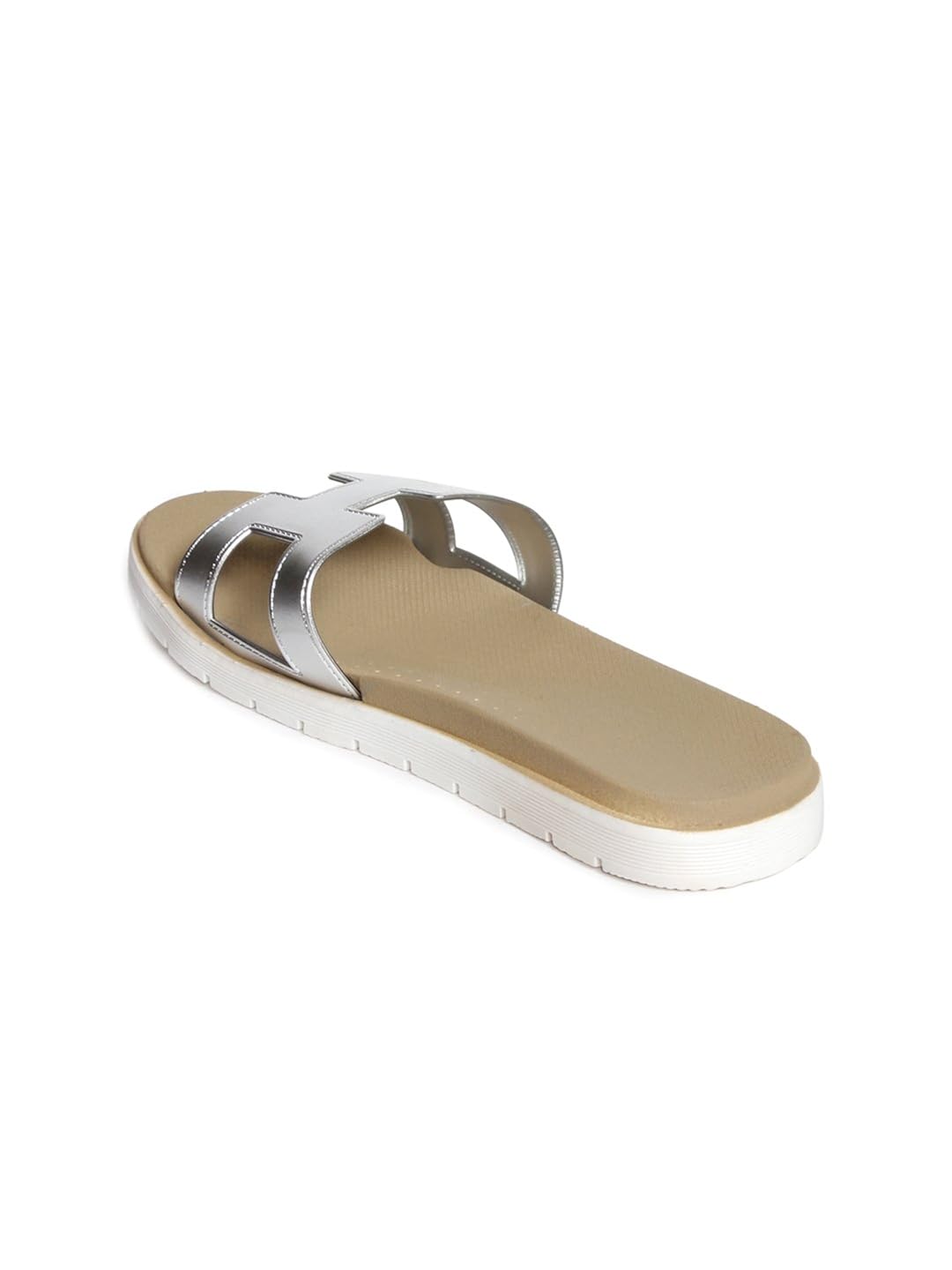 meriggiare women silver synthetic flats