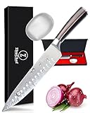 Professional Kitchen Chef Knife 8 Inch - High Carbon German Stainless Steel - For Chopping, Carving, Dicing & Cutting with Ergonomic Handle, Gifted Box & Bonus Steel Soap Odor Remover by ZhuChef