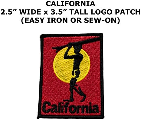 California Surfing Surfboard Travel Dreams Life of Adventure National Park Souvenir Vacation Hiking Camping Outdoors Theme Cosplay DIY Decorative Embroidered Sew or Iron-on Patch By US Family Brand