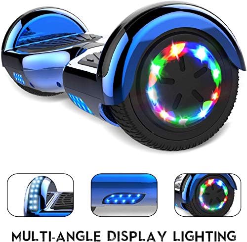 RCB Hoverkart Gyropode Hoverboard Kart pour Enfant et Adulte, Overboard Electrique Kart avec Bluetooth-Musique/LED-Roue Clignotante, E-Skateboards Cadeau pour Noël