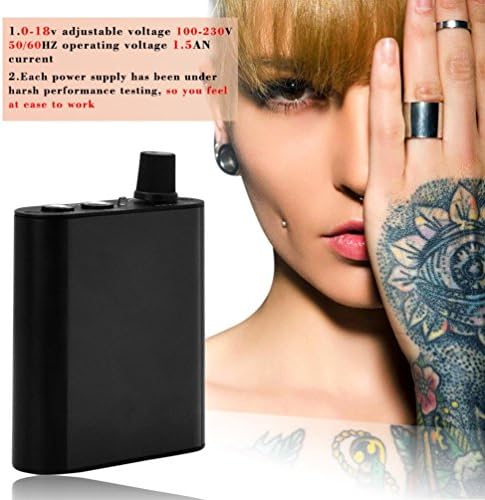Gorgii Pointer type Dual Mini Tattoo Machine Power Supply For Tattoo Machine Foot Pedal (Black)