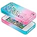 iPhone 4S Case, iPhone 4 Glitter Case for Girls Kids Women, NageBee Liquid Quicksand Waterfall Floating Sparkle Shiny Bling Diamond Cute Case for iPhone 4/4S -Pink/Aqua