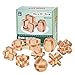 Once ZY Time Puzzles Wooden Puzzles Games Burr Puzzles Jigsaw Lock 3D Handmade Brain Teaser Intellectual Educational Toys for Kids Adults Mini Size 9pcs/Set