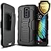 LG K10 Case, LG Premier LTE Case, Starshop [Heavy Duty] Dual Layers Kickstand Case with [Premium HD Screen Protector Included] and Locking Belt Clip (Black)