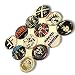 Custom & Novelty {1" Inch} 12 Bulk Pack, Mid-Size Button Pin-Back Badges for Unique Clothing Accents, Made of Rust-Proof Metal w/ Rebel Punk Rock Bands 1980s Set Music Artists Styles [Multicolor]