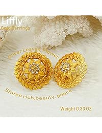 Gold Jewelry Set Dubai African Jewelry Sets for Women 24 K Hollow Golden Luxury Necklace Earrings Bracelet Ring Set for Lady Wife Mother