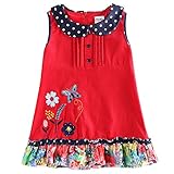 Novatx 100% Cotton Sleeveless Princess Dress for Girls H6178 Red (2/3y)