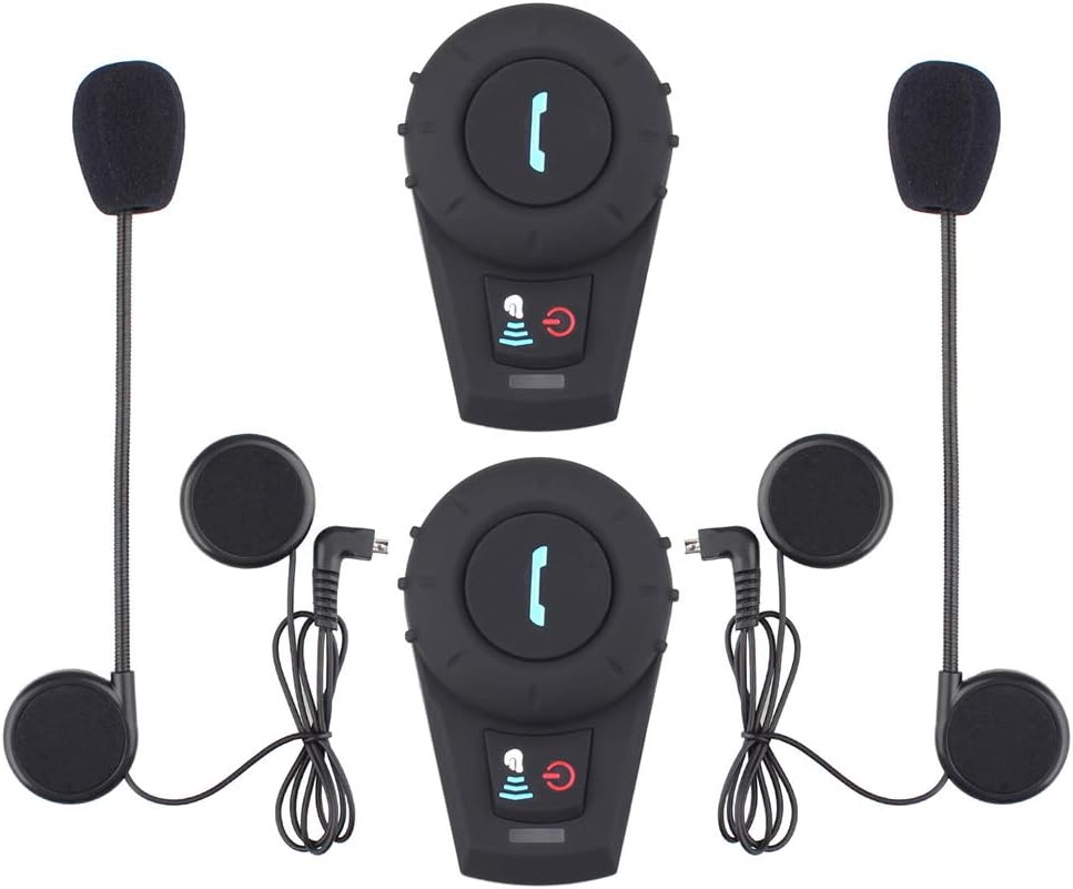 MASO Motorrad Helm Headset 2 Stücke Motorrad Helm Bluetooth Intercom ...