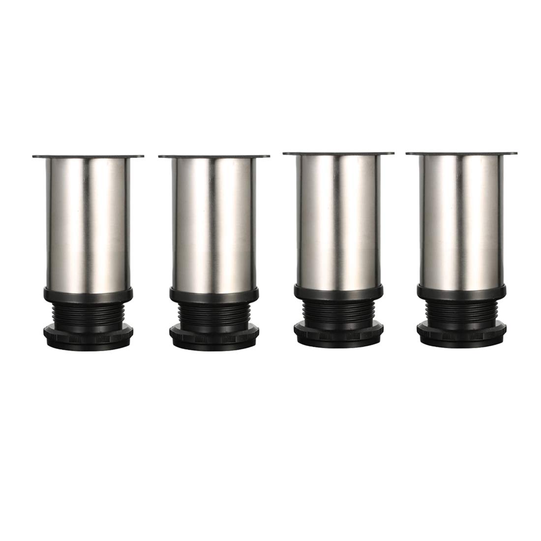 Drenky 4 Pcs Adjustable Legs 80mm Height Cabinet Legs Table Legs Furniture Legs, Brushed Stainless Steel Adjustable Height 0-15mm Come with Stainless Steel Screws — image 1