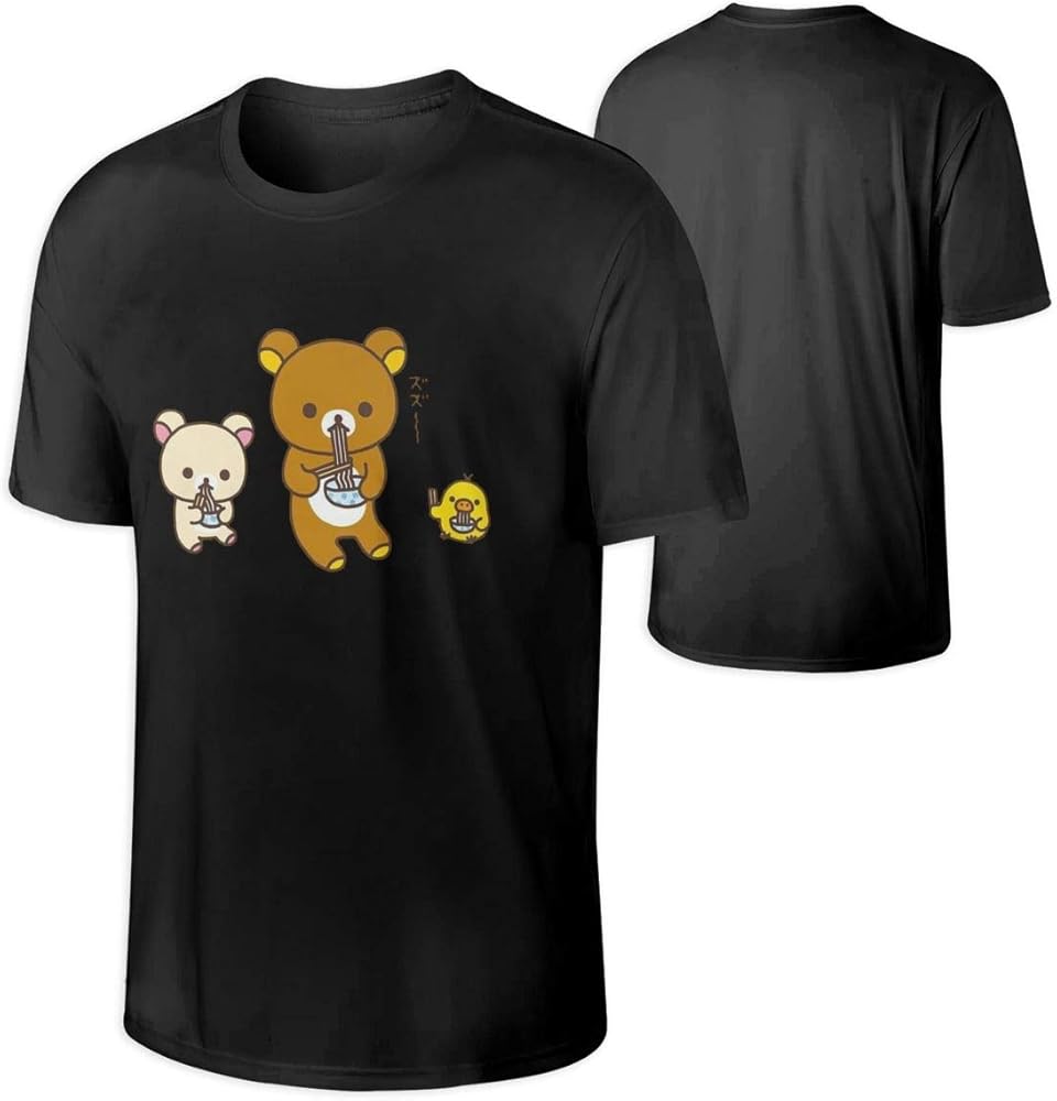 Troytysona Mans Rilakkuma T Shirt Cool Outdoor Short Sleeves Tee Gift