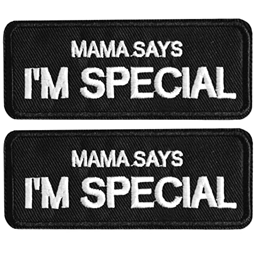 GYGYL 2Pcs Tactical Funny Flag Patch, Mama Says I'm Special, Hook Fastener American Military Patches Set for Tactical Caps, Bags, Backpacks, Tactical Vest, Military Uniforms