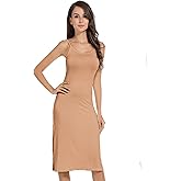 MANCYFIT Full Slip Dress for Women Spaghetti Strap Under Cami Slit Soft Sleeveless Nightgowns